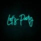 Lets Party Neon Sign perfect for lively party settings