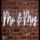 Mr Mrs Neon Sign ideal for wedding celebrations