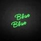 Blue' neon sign