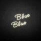 Blue' neon sign