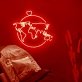 World map - globe with a heart