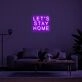 Lets Stay Home Neon Sign for Cozy Living Rooms