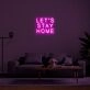 Lets Stay Home Neon Sign for Cozy Living Rooms