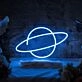 Planet Neon Sign for Cosmic Decor