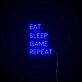 Eat Sleep Game Repeat Neon Sign for Gaming Enthusiasts