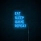 Eat Sleep Game Repeat Neon Sign for Gaming Enthusiasts