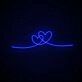Double Heart Neon Sign for Romantic Settings