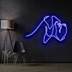 Boxer Line Art Neon Sign for Pet and Sports Enthusiasts