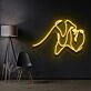 Boxer Line Art Neon Sign for Pet and Sports Enthusiasts