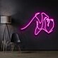 Boxer Line Art Neon Sign for Pet and Sports Enthusiasts