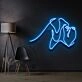 Boxer Line Art Neon Sign for Pet and Sports Enthusiasts
