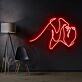 Boxer Line Art Neon Sign for Pet and Sports Enthusiasts