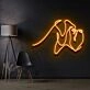 Boxer Line Art Neon Sign for Pet and Sports Enthusiasts