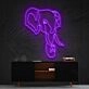 Elephant Line Art Neon Sign for Nature and Animal Lovers