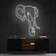 Elephant Line Art Neon Sign for Nature and Animal Lovers
