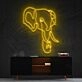 Elephant Line Art Neon Sign for Nature and Animal Lovers