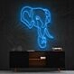 Elephant Line Art Neon Sign for Nature and Animal Lovers