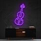 Violin Neon Sign for Music Lovers and Studios