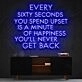 Every Sixty Seconds Neon Sign for Motivational Spaces