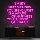 Every Sixty Seconds Neon Sign for Motivational Spaces