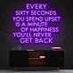 Every Sixty Seconds Neon Sign for Motivational Spaces