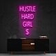 Hustle Hard Girl Neon Sign for Motivational Spaces