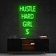 Hustle Hard Girl Neon Sign for Motivational Spaces