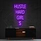 Hustle Hard Girl Neon Sign for Motivational Spaces