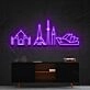 Iconic Monuments Neon Sign for Travel Lovers