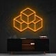 3D Cubes Neon Sign for Geometric Art Lovers