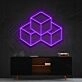 3D Cubes Neon Sign for Geometric Art Lovers