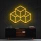 3D Cubes Neon Sign for Geometric Art Lovers
