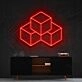 3D Cubes Neon Sign for Geometric Art Lovers
