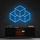 3D Cubes Neon Sign for Geometric Art Lovers