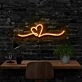 Line Art Heart Neon Sign for Romantic Settings