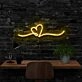 Line Art Heart Neon Sign for Romantic Settings