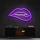 Lips Biting White Neon Sign for Modern and Bold Spaces