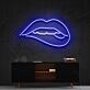 Lips Biting White Neon Sign for Modern and Bold Spaces