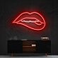 Lips Biting White Neon Sign for Modern and Bold Spaces