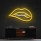Lips Biting White Neon Sign for Modern and Bold Spaces