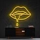 Lips Dripping Neon Sign for Bold Statements