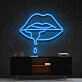 Lips Dripping Neon Sign for Bold Statements