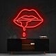 Lips Dripping Neon Sign for Bold Statements