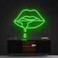 Lips Dripping Neon Sign for Bold Statements