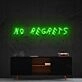 No Regrets Neon Sign for Motivational Spaces