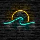 Wave Neon Sign for Nature and Coastal Decor