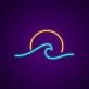 Wave Neon Sign for Nature and Coastal Decor