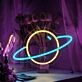 Planet Neon Sign for Space Themes