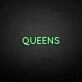 'QUEENS' neon sign