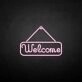 'Welcome' neon sign